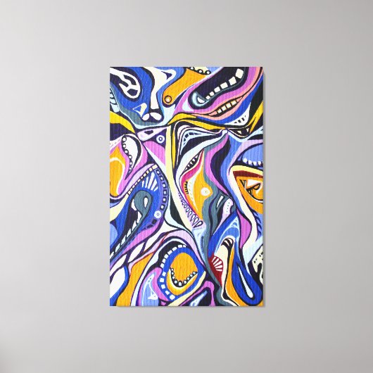 Waterverf Behandelde Moderne Retro Artdeco Canvas Afdruk (Voorkant)