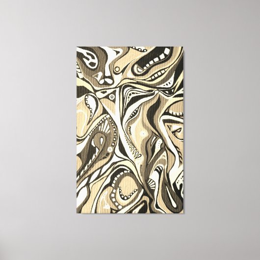 Waterverf Behandelde Moderne Retro Artdeco Canvas Afdruk (Voorkant)