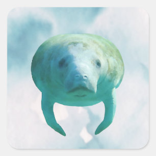 Waterverf beheren vierkante sticker