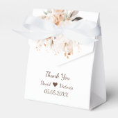 Waterverf beige en gouden bloemen bedankdoosjes (Voorkant Zijde)