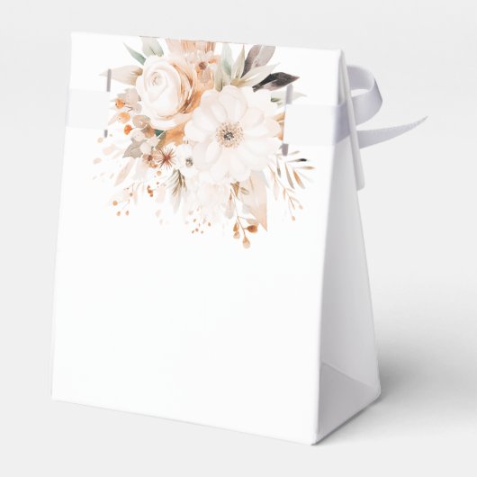 Waterverf beige en gouden bloemen bedankdoosjes (Achterkant)