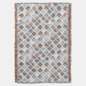 WATERVERF . Beige en grijze vierkanten Deken (Voorkant Verticaal)