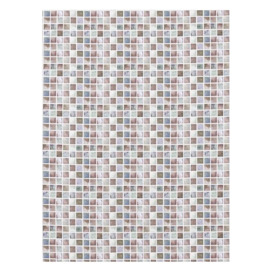 WATERVERF . Beige en grijze vierkanten. Tafelkleed (Voorkant)