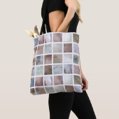 WATERVERF . Beige en grijze vierkanten. Tote Bag (Dichtbij)