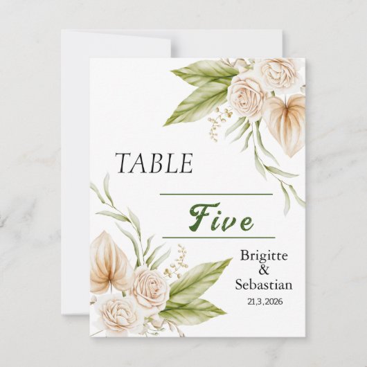 waterverf Beige Geschikte tabel Nummer Kaart (Voorkant)