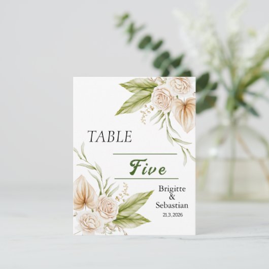 waterverf Beige Geschikte tabel Nummer Kaart (Staand voorkant)