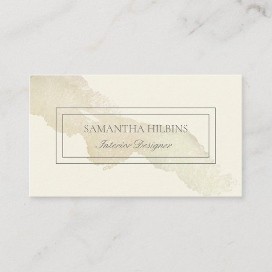 Waterverf Beige Interior Designer Professional Visitekaartje (Voorkant)