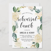 Waterverf Beige Peonies Wreator Rehearsal Lunch Kaart (Voorkant)