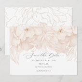 Waterverf beige pony-elegant gardenbruiloft save the date (Voorkant / Achterkant)