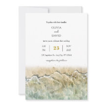 Waterverf Beige Summer Zee Shore Beach Wedding