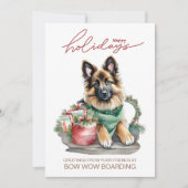 Waterverf Belgian Tervuren Christmas Corporate Feestdagenkaart (Voorkant)
