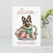 Waterverf Belgian Tervuren Christmas Corporate Feestdagenkaart (Staand voorkant)