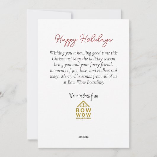 Waterverf Belgian Tervuren Christmas Corporate Feestdagenkaart (Achterkant)