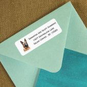 Waterverf Belgische Malinois Dog Etiket