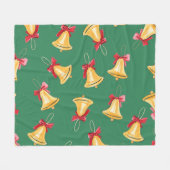 Waterverf Bell Pattern Groen Naadloos Fleece Deken (Voorkant (Horizontaal))