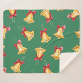 Waterverf Bell Pattern Groen Naadloos Sherpa Deken (Voorkant (horizontaal))