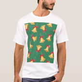 Waterverf Bell Pattern Groen Naadloos T-shirt (Voorkant)