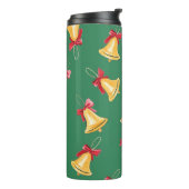 Waterverf Bell Pattern Groen Naadloos Thermosbeker (Gedraaid links)