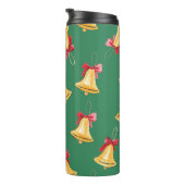 Waterverf Bell Pattern Groen Naadloos Thermosbeker (Geroteerd rechts)