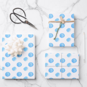 Waterverf Bellen Blauwe Handgeschilderde Patroon Inpakpapier Vel