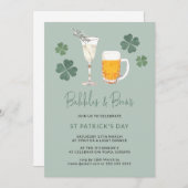 Waterverf bellen & Brews St Patricks Day Party Kaart (Voorkant / Achterkant)