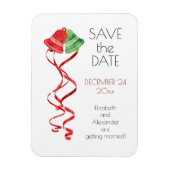 Waterverf Bells/kerstbruiloft/Save the Date Magneet (Verticaal)