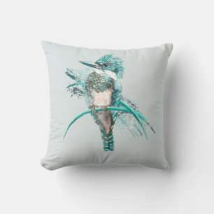 Waterverf Belted Kingfisher Bird Animal Kussen