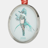 Waterverf Belted Kingfisher Bird Animal Metalen Ornament (Links)