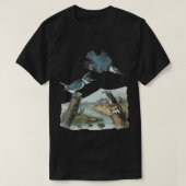 Waterverf Belted Kingfisher Bird Eat Fish Natuur T-shirt (Design voorkant)