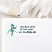 Waterverf Belted Kingfisher Bird Natuur Art Etiket (Insitu)