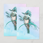 Waterverf Belted Kingfisher Vogel Wildlife Art Bedankkaart (Voorkant / Achterkant)
