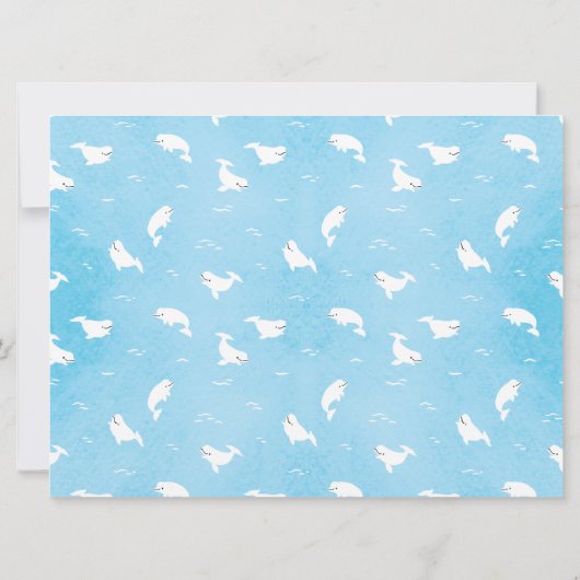 Waterverf Beluga Whale gepersonaliseerde foto Kaart (Achterkant)