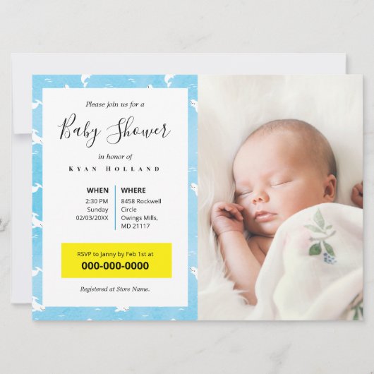 Waterverf Beluga Whale gepersonaliseerde foto Kaart (Voorkant)