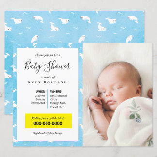 Waterverf Beluga Whale gepersonaliseerde foto Kaart