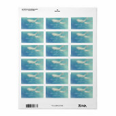 Waterverf Beluga Whale Mam en Calf Adres Etiket (Full Sheet)