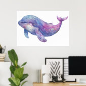 Waterverf Beluga Whale Poster (Thuiskantoor)