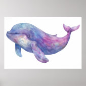 Waterverf Beluga Whale Poster (Voorkant)