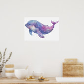 Waterverf Beluga Whale Small Poster (Keuken)