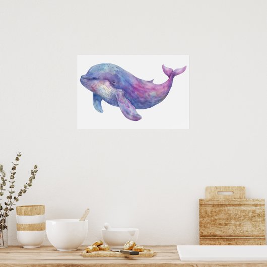 Waterverf Beluga Whale Small Poster (Keuken)