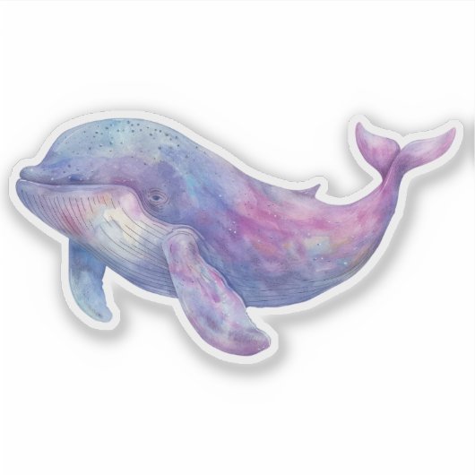 Waterverf Beluga Whale Sticker (Voorkant)