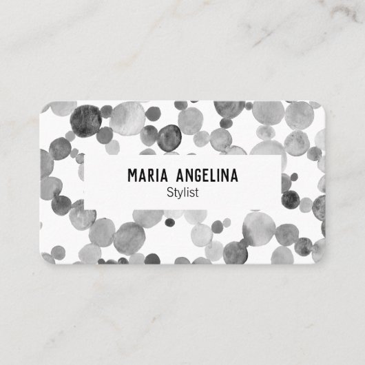 Waterverf beluistert spuiten en Stippen minimalist Visitekaartje (Voorkant)