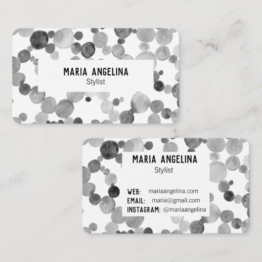 Waterverf beluistert spuiten en Stippen minimalist Visitekaartje (Voorkant / Achterkant)