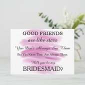 Waterverf Ben je mijn bruidsmeisje? Kaart (Staand voorkant)
