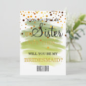 Waterverf Ben je mijn bruidsmeisje? Kaart (Staand voorkant)