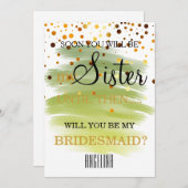 Waterverf Ben je mijn bruidsmeisje? Kaart (Voorkant / Achterkant)