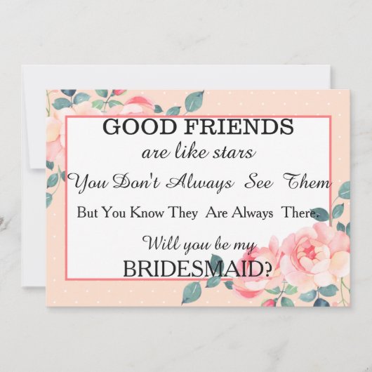 Waterverf Ben je mijn bruidsmeisje? Uitnodiging (Voorkant)