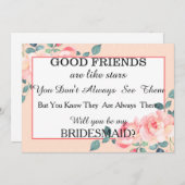 Waterverf Ben je mijn bruidsmeisje? Uitnodiging (Voorkant / Achterkant)
