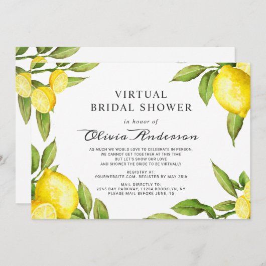 Waterverf beperkt virtueel Vrijgezellenfeest per p Kaart (Voorkant / Achterkant)