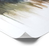 Waterverf Beren Bomen Rustieke Wilderness Wall Art Poster (Hoek)