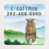 Waterverf Beren | Jouw namen toevoegen Kinder Labels (Design 1)